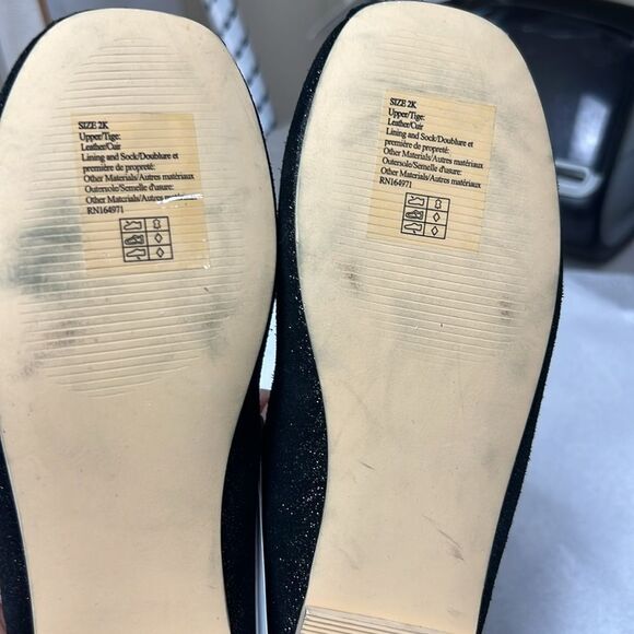 Janie and Jack 100044042 Collections Black Gitter Ballet Flat size 2K NWT - Picture 7 of 11